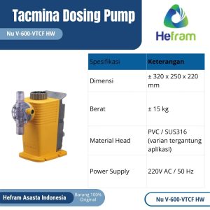 Jual Dosing Pump Tacmina - Tacmina V-600-VTCF HW